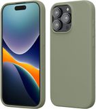 kwmobile Coque pour iPhone 15 Pro Max - Étui fin en TPU avec finition douce - En gris-vert