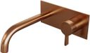 Brauer Copper Edition Inbouw Wastafelmengkraan met Gebogen Uitloop en Afdekplaat Model E1 Koper Geborsteld PVD