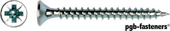 pgb-Europe PGB-Fasteners Spaanplaat-schroef 5.0 x 70mm Platkop Verzinkt 200 stuks