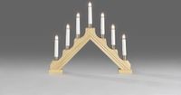 Konstsmide 1041 - Kerstkandelaar - 7 lamps - grenen met decoring - 230V - voor binnen- warmwit