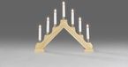 Konstsmide 1041 - Kerstkandelaar - 7 lamps - grenen met decoring - 230V - voor binnen- warmwit