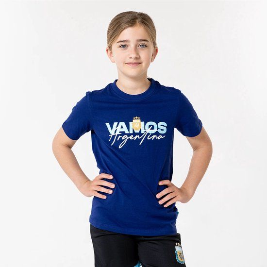 Official Fanwear Argentinië T-Shirt Kinderen Blauw Korte Mouw Katoen Maat 140