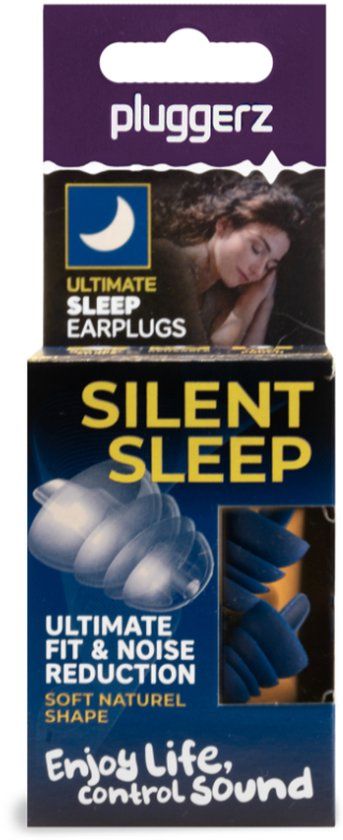 Pluggerz Silent Sleep Oordopjes - Blauw - M/L - 27dB - Herbruikbaar - TPE Rubber