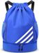 Unyqoos® Sac de sport Sac de sport à cordon de serrage, sac de football Sacs à dos de sport grande capacité, sac à dos de sport réglable avec compartiment à ballon Compartiment inférieur Sac à dos imperméable pour femmes Hommes Junior Bleu clair