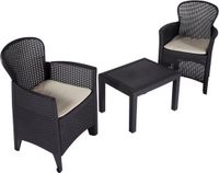 Pro Garden Balkonset Tree - 3-delig - Rotanlook - Antraciet