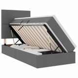 vidaXL Bed met opbergruimte en matras Donkergrijs 90 x 190 cm Stof