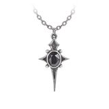 Alchemy Gothic Star Ketting Unisex Halsketting - zwart/zilverkleurig