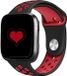 By Qubix Qubix Fitbit Versa Bandjes - Zwart + Rood - Large - Rubber Sportbandje