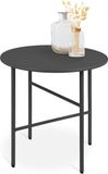 Bomoe Ronde Bijzettafel Metaal Zwart – Ø 44 cm Tafelblad Krasbestendig – Stabiel, Lichtgewicht Salontafel – Binnen & Buiten