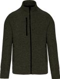 Kariban Heather herenvest met rits K9106 - Dark Khaki Melange - M