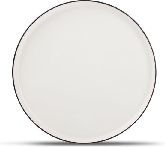 S|P Collection Salt&Pepper Studio Base Plat Bord Wit Porselein 26cm Set van 4