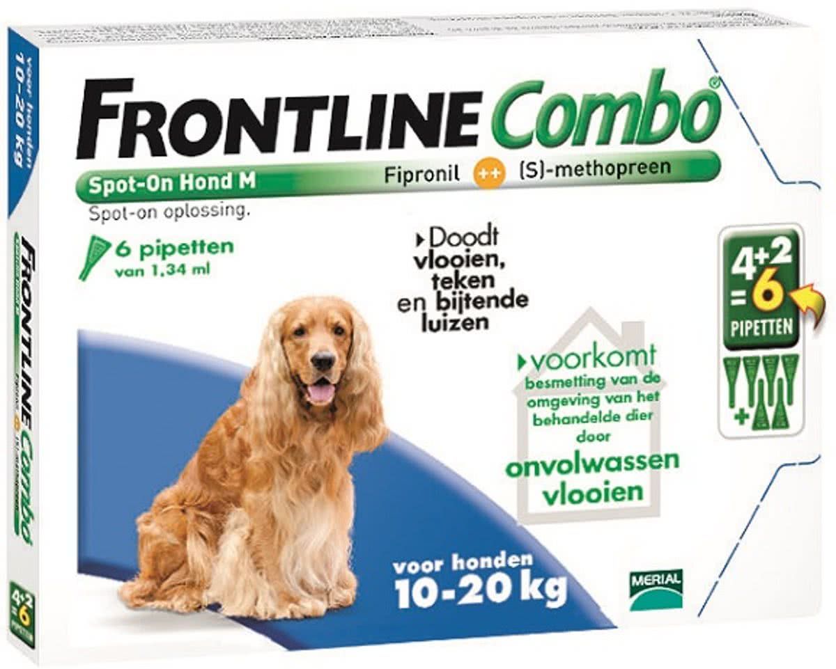 Frontline Combo Hond M 6st - Anti-vlooienmiddel en tekenmiddel