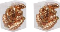 Othmar Decorations Bv 24x Pommes de pin décorations de Noël/boules de Noël orange (autumn sunset) en verre - 6 cm - mat/brillant - Décoration de sapin de Noël