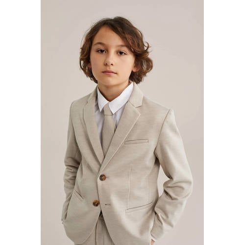 WE Fashion stropdas met textuur beige