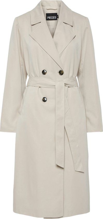 PIECES Pcscarlett Ls Trenchcoat Noos - Silver Gray - Women's Size M