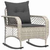 VidaXL Fauteuil de jardin avec coussins en polyrésin gris clair