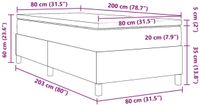 vidaXL Boxspring bed Lichtgrijs en wit 80 x 200 cm Corduroy stof