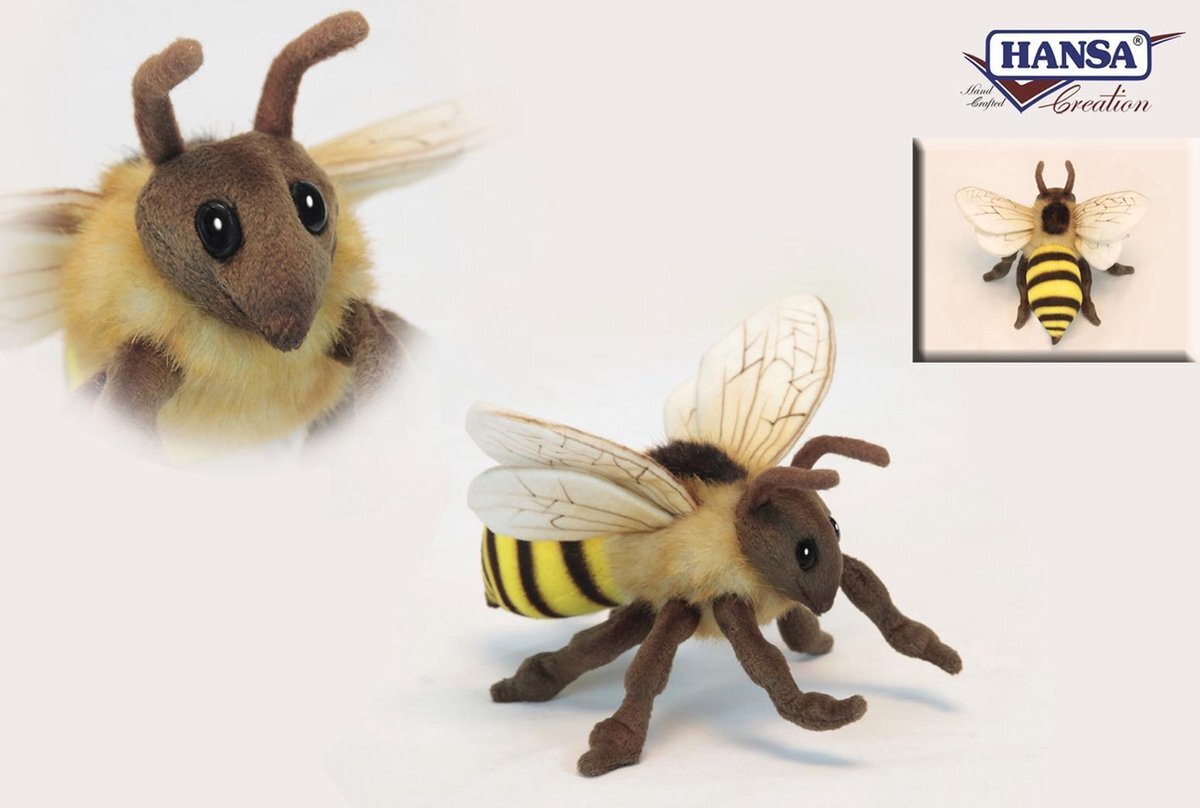 Hansa Honing Bee pluche zacht speelgoed van Hansa. 22cm. 6565