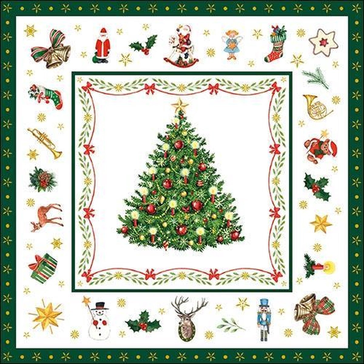 Ambiente Christmas Evergreen White papieren servetten