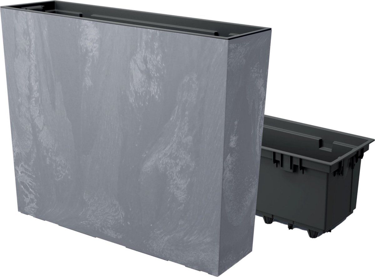 Prosperplast Urbi Case Beton Effect - Bloempot met inzet - marengo kleur - kunststof
