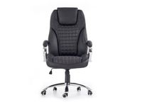 Fauteuil de bureau design grand confort cuir noir