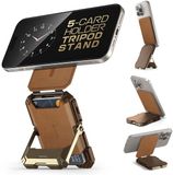 SUPCASE MagFlip Magnetic Wallet Stand | Magnetische Kaarthouder / Pasjeshouder | Compatibel met MagSafe | Portemonnee voor 5 Pasjes | Portemonnee | Standaard | Bruin