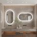 Ova LED-badspiegel - Ovaal, frameloos wandspiegel - Bediening via touchsensor - Anti-condensfunctie - Achtergrondverlichting - 3 kleurtemperaturen: 3000–6000K - 80 x 50 cm