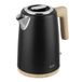Botti Pedro elektrische waterkoker 1,7L zwart | 2200W vermogen | Geborsteld roestvrij staal | Plat verwarmingselement | Automatische uitschakeling | Strix-besturing | Esthetisch design