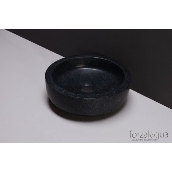 Forzalaqua Verona XS waskom 30x30x10cm 30cm rond graniet gezoet antraciet 8010297