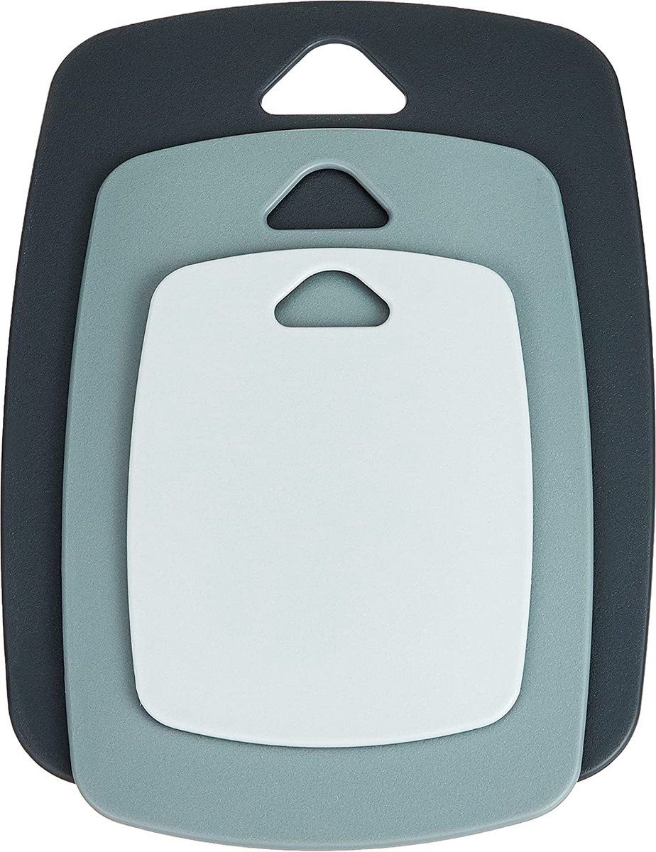 Lacor 60500 Set van 3 dubbelzijdige snijplanken Polypropyleen BPA-vrij kunststof, veelkleurig