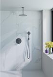FortiFura Calvi Inbouw Regendoucheset - Thermostatisch - Plafondarm - 25cm Hoofddouche - Geborsteld Gunmetal