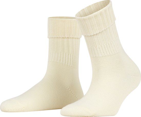 FALKE Striggings Rib eenkleurig wol sokken dames wit - maat 35-38