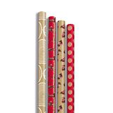 Clairefontaine 223831AMZC - Een Doos van 20 Rollen Cadeaupapier Bruin Kraft 100% Gerecycled 5mx0,35m (Speciaal Smalle Breedte) 70g - Assorti Motieven Generositeit