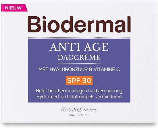 Biodermal Anti Age Dagcr&#232;me -  SPF30 - Dagcr&#232;me met hyaluronzuur en vitamine C tegen huidveroudering - 50ml