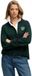 Superdry Heritage Stripe Rugbyshirt Oversized Pasvorm Dames Lange Mouwen Katoen Groen Maat M