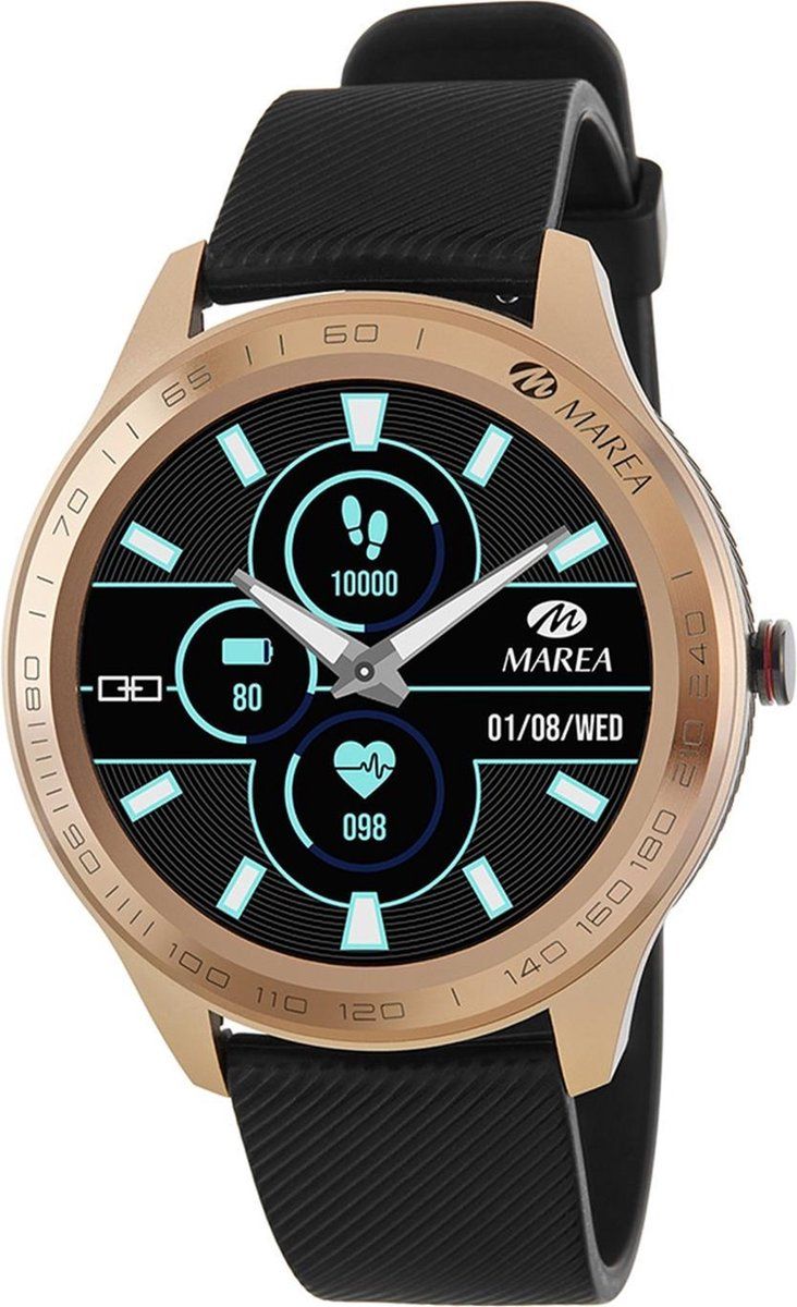 Marea B60001/4 Smartwatch - Zwart - Rubberen Band