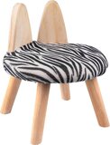 Kinderkruk Zebra - Zwart/Wit - Hout - Rond - 26x36cm