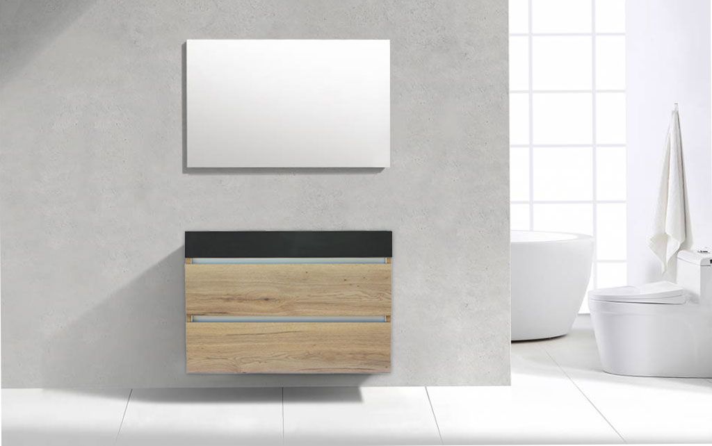 Badkamerplanet Badkamermeubel Generation Natuur Eik 100 cm Quartz Design