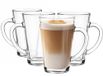 Glasmark KROSNO 1992 glazenset koffieglazen theeglazen met handvat 4-delig 300 ml koffie thee latte glas theekopjes glazen kopjes drinkglas vaatwasmachinebestendig Iwo