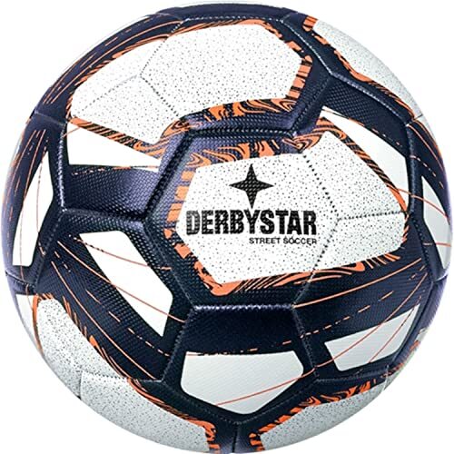 Derbystar Street Soccer voetbalballen wit blauw oranje 47