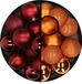 Billiet - Vanlaere 24x pièces boules de Noël en plastique mélange de rouge foncé et orange 6 cm