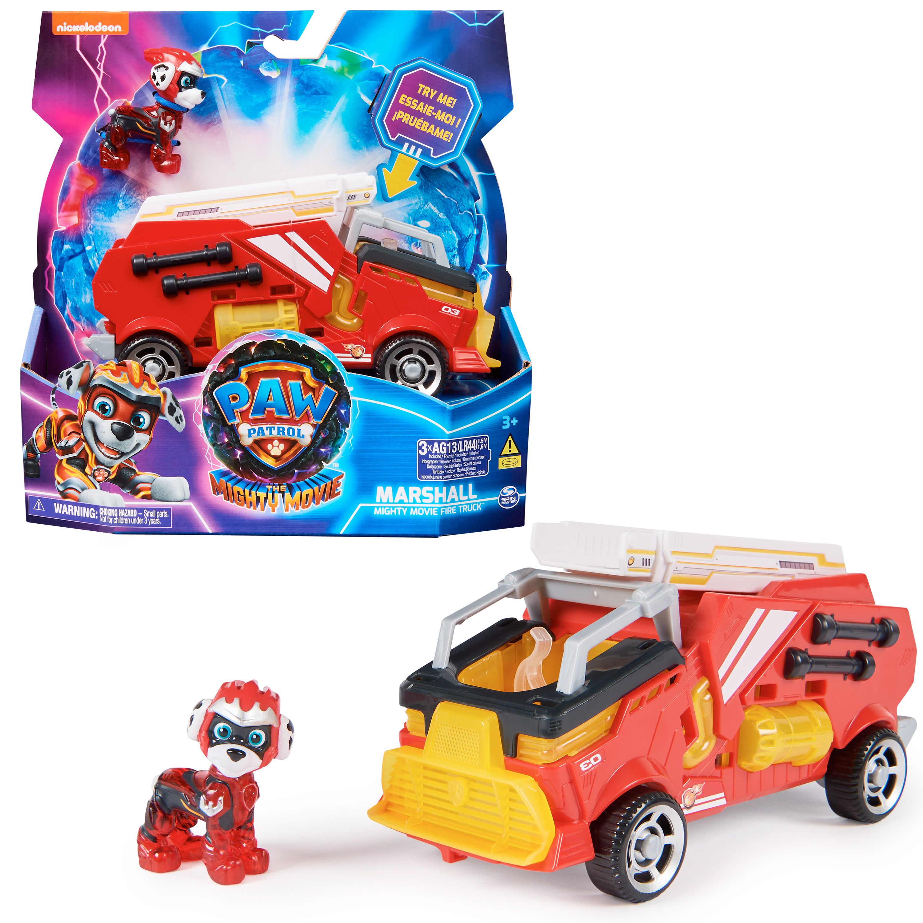 PAW Patrol The Mighty Movie - Fire Truck with Marshall Figure, Lights & Sounds