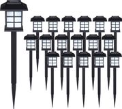 Monzana Tuinlamp Set van 18 Zonne energie Prikstok - Zwart