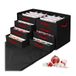 Relaxdays kerstballen opbergdoos met lades, voor 128 ballen, polyester/karton, zwart
