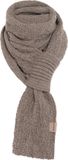 Knit Factory Haze Gebreide Sjaal Dames & Heren - Langwerpige sjaal - Rechte sjaal - Sjaal met eenvoudig knoopstuk - Marron - Bruin - 200x50 cm