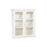 Biscottini Vitrine van hout 56 x 48 x 18 cm | vitrine Shabby Chic wit 2 planken | hangkast badkamer wit 2 deuren | hangende badkamerkast