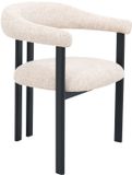 DÉJA Living Eetkamerstoel Odense - Stof - Beige/Zwart - Set van 2