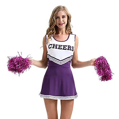 primrosely Cheerleaderkostuum voor dames, uniform, met pompons