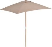 vidaXL Parasol met houten paal 150x200 cm taupe