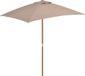 vidaXL Parasol met houten paal 150x200 cm taupe
